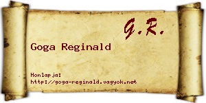 Goga Reginald névjegykártya